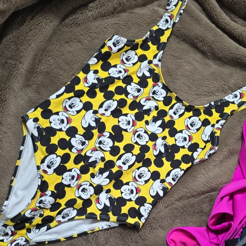 Disney Yellow and Black Mickey Mouse One Piece Swimsuit